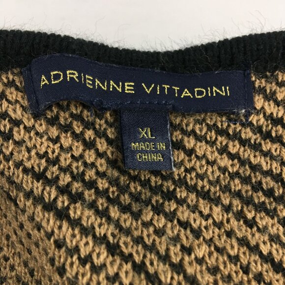 ADRIENNE VITTADINI BROWN/BLACK PLAID OPEN FRONT CARDIGAN WOMENS SIZE XL - Picture 4 of 4
